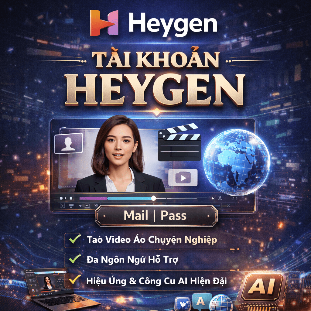 Tài Khoản HeyGen AI Chính Hãng – Tạo Video MC Ảo Chuyên Nghiệp