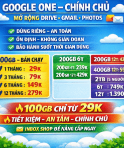 Google One Nâng Cấp Dung Lượng Lớn – Lưu Trữ Google Drive Ổn Định, An Toàn