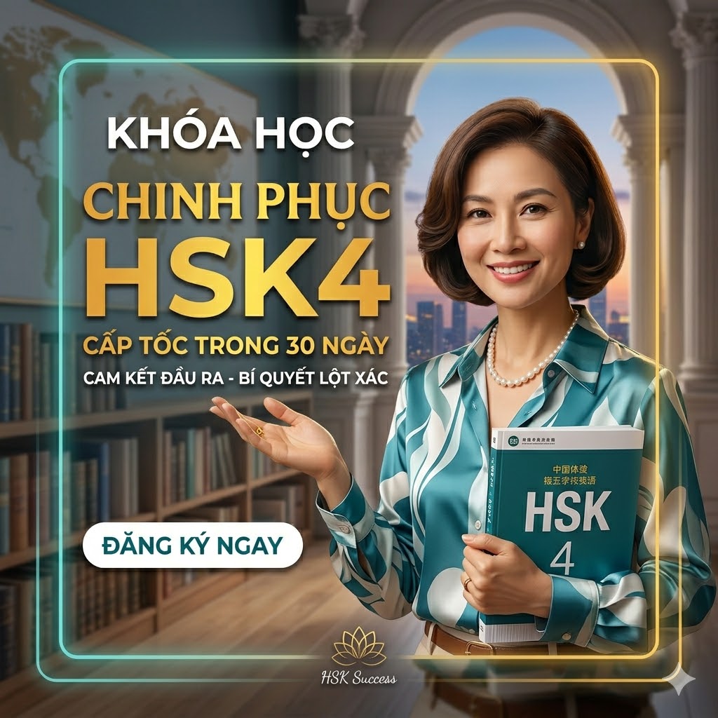 Chinh Phục HSK 4 Cấp Tốc Trong 30 Ngày – Bứt Phá Tiếng Trung Ngoạn Mục
